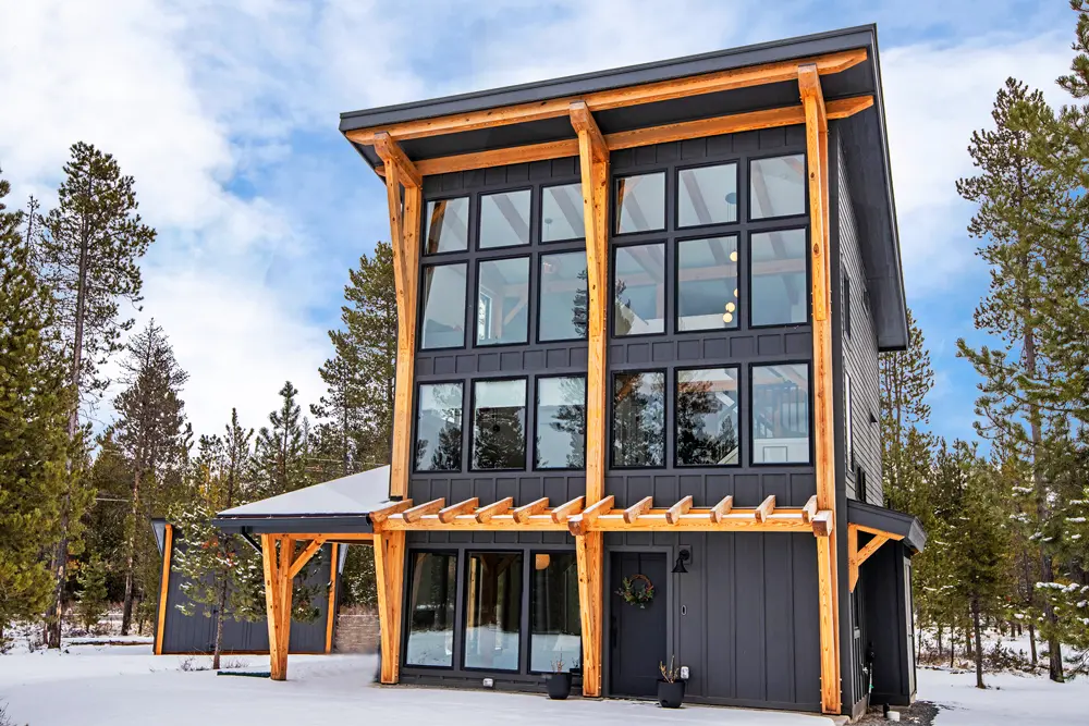 Sunriver Timber Frame Custom Home Exterior by Envision Interiors
